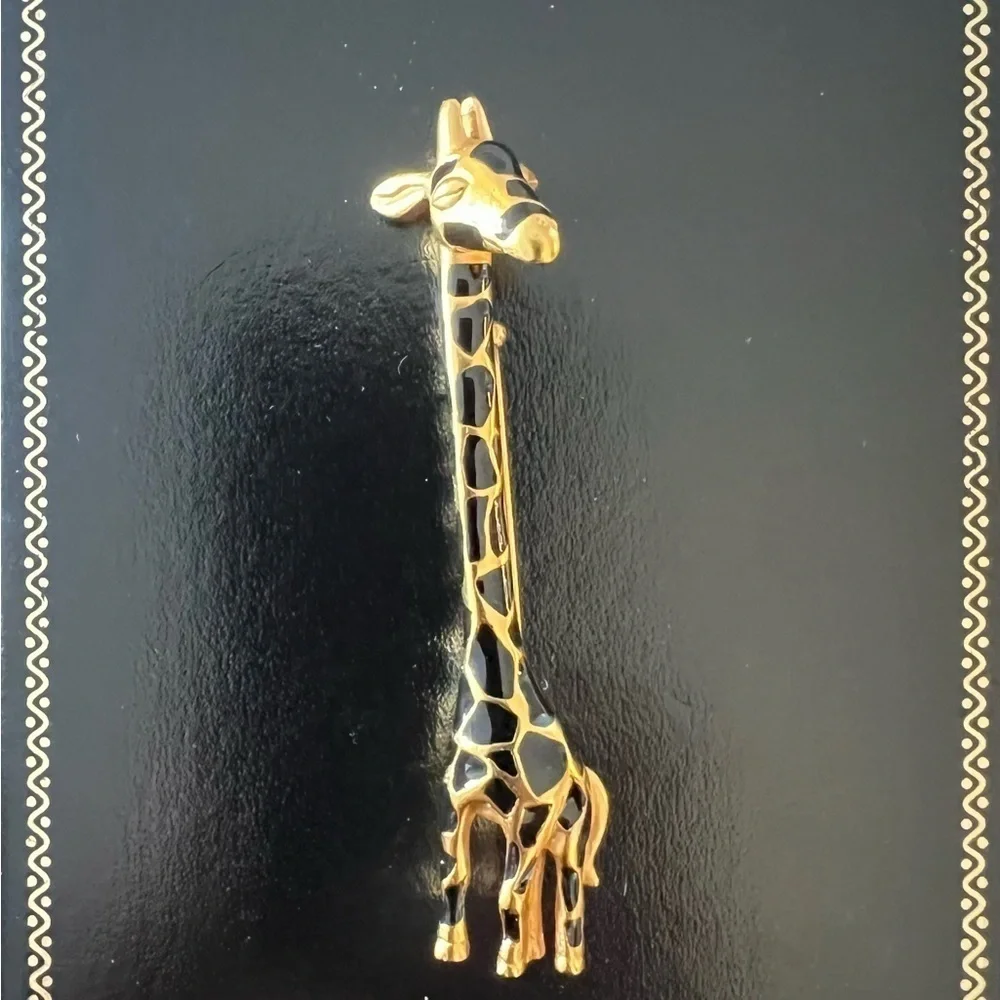 Vintage Carolee Gold/Black Giraffe Pin - Picture 3 of 9